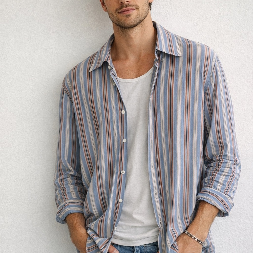 ✨Casual Striped Button Down Shirt for Men
